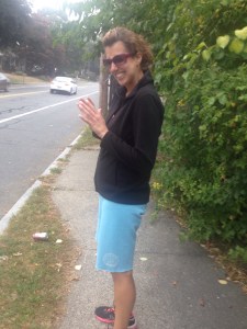 Caught in the rain, but having fun, earning 2 charity miles